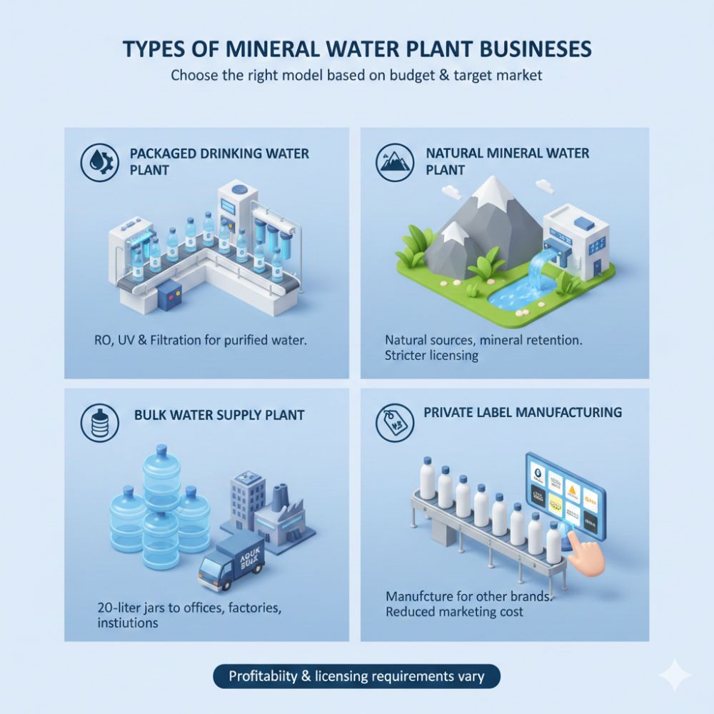 Types of Mineral Water Plant Businesses India Types of Mineral Water Plant Businesses India
